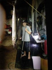 15 year old me with my pb of all time. 37kgs on 10kg mono. I.G.F. A rules... Durban South Africa  :) 1.5 hours later. Fishing for couta (Spanish mackerel) we smoked all of it.