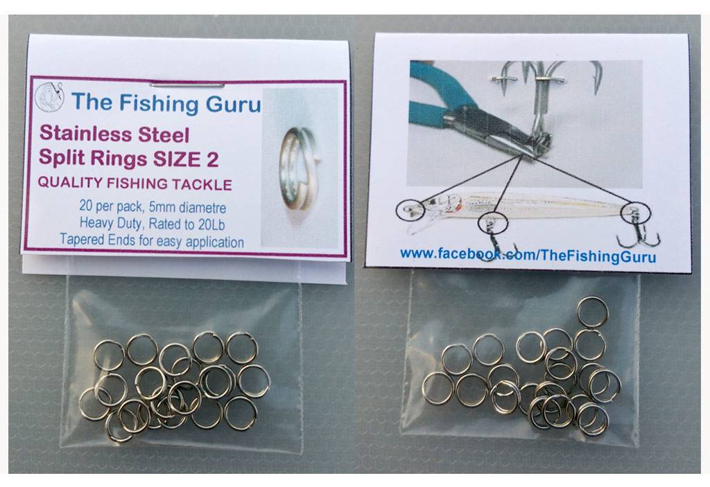 The Fishing Guru - Stainless Steel Split Rings Size 2 - Fishing Gear -  Strike & Hook
